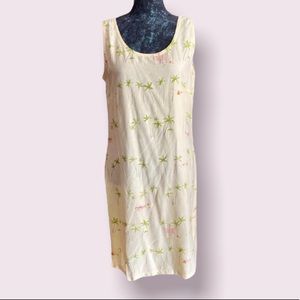 Vintage Line Two Yellow Dress with Palm Trees & Sunbathers